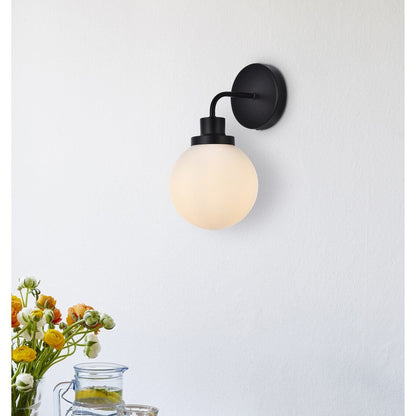 Hudson 1-light Bath Sconce with Frosted Globe Shade