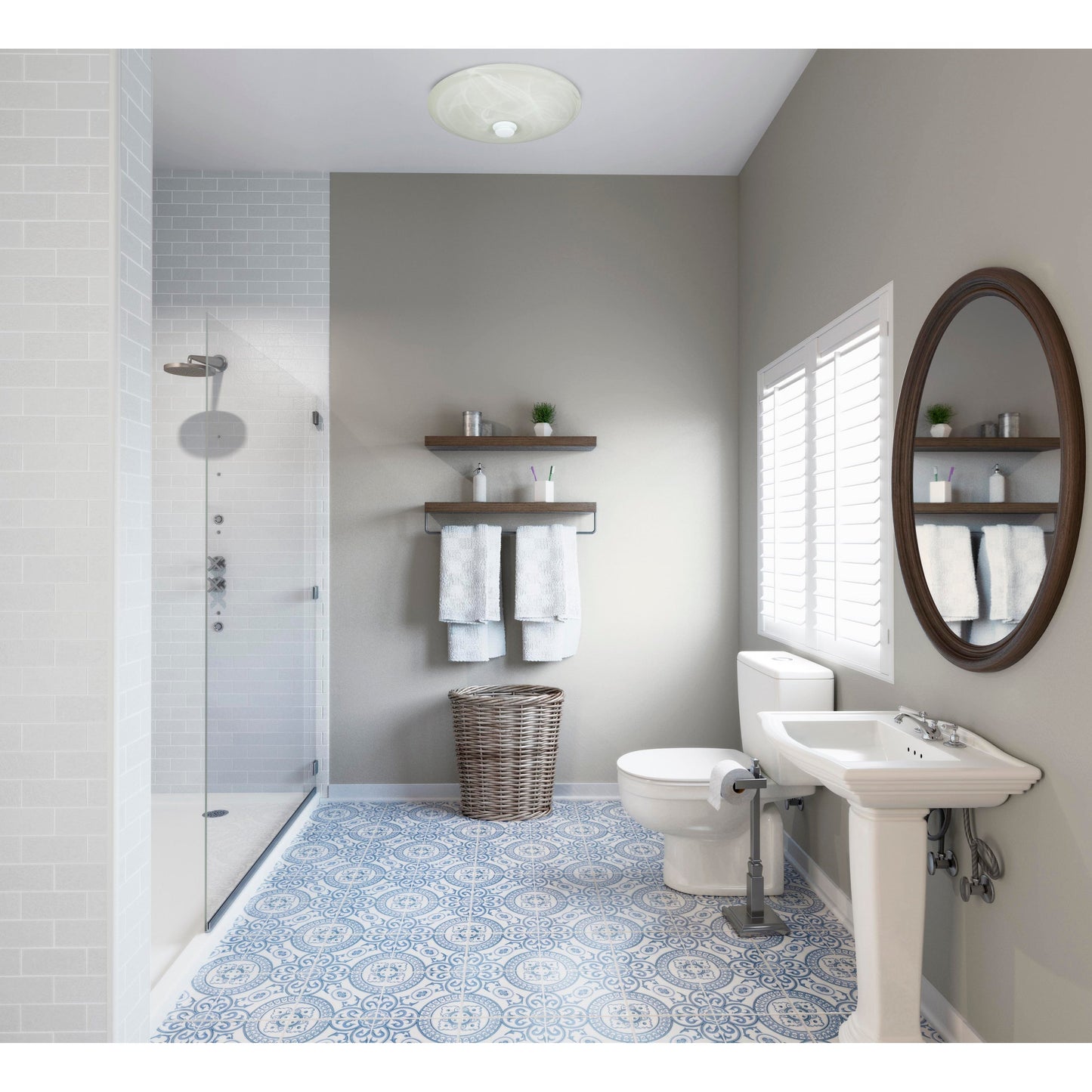 Hunter Boswell Bathroom Ventilation Fan with Light