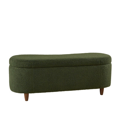 INK IVY Bailey Boucle-Style Curved Storage Accent Bench