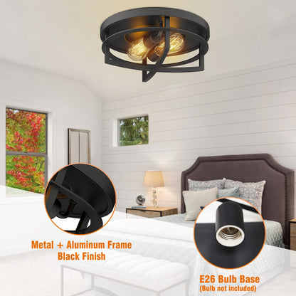 13 2-Light Industrial Ceiling Light Flush Mount Lights