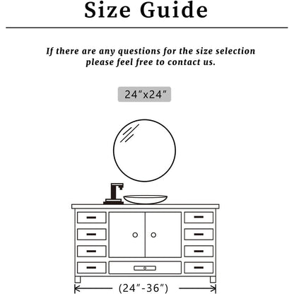 Round Wall Mirror - Black Bathroom Mirror with Metal Frame - Modern Hanging Mirror for Entryway, Bathroom, Vanity, Living Room