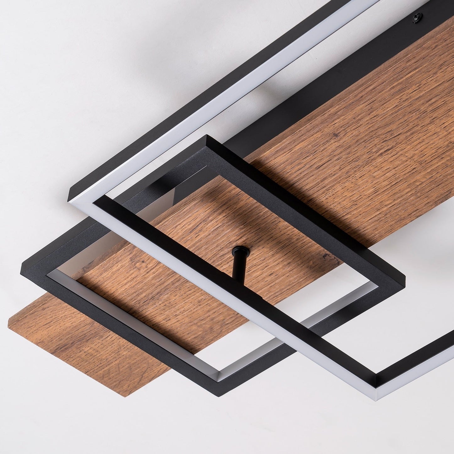 Integrated LED Rectangle Wood Semi Flush Mount Ceiling Light for Hallway Foyer