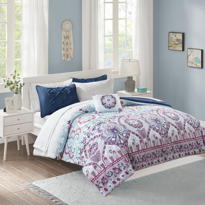 Intelligent Design Avery Boho Comforter Set with Bed Sheets