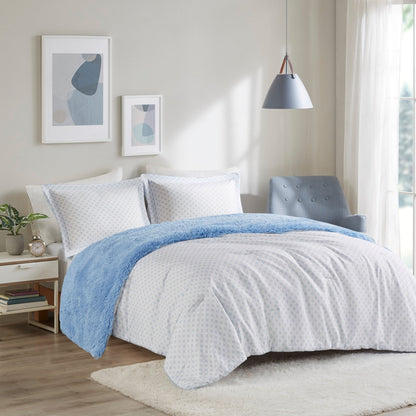 Intelligent Design Effie Shaggy Fur Reversible Comforter Set