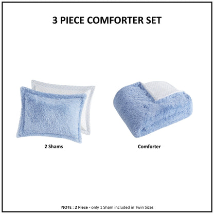Intelligent Design Effie Shaggy Fur Reversible Comforter Set
