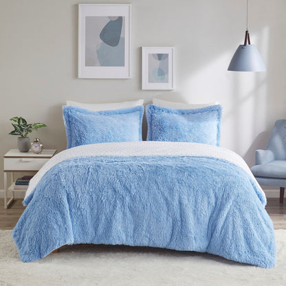 Intelligent Design Effie Shaggy Fur Reversible Comforter Set