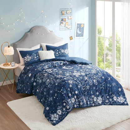 Intelligent Design Luna Navy Celestial Comforter Set