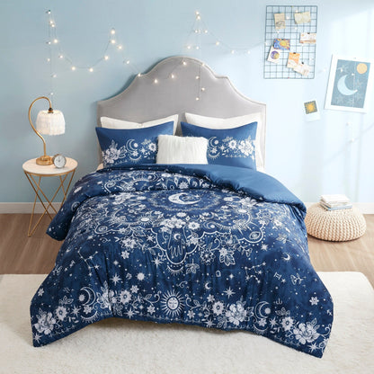 Intelligent Design Luna Navy Celestial Duvet Cover Set