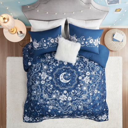 Intelligent Design Luna Navy Celestial Duvet Cover Set