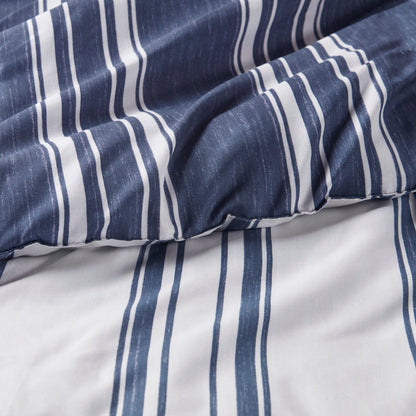 Intelligent Design Miles Navy Striped Reversible Comforter Set