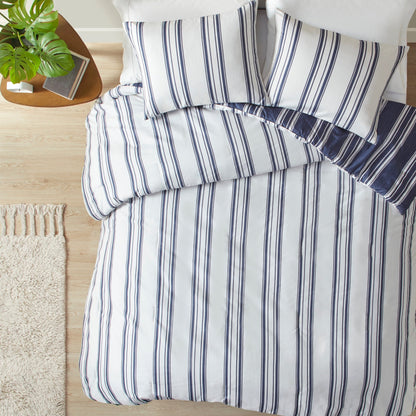 Intelligent Design Miles Navy Striped Reversible Comforter Set