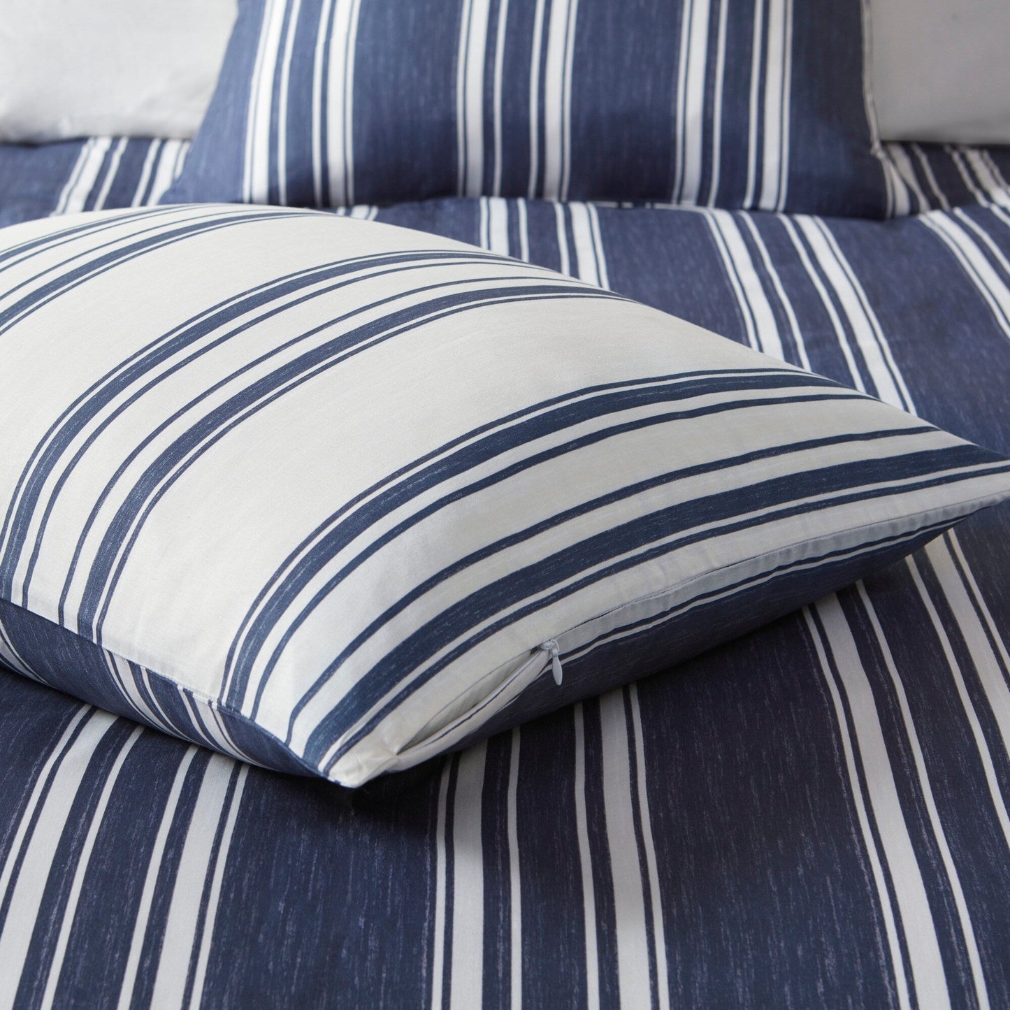 Intelligent Design Miles Navy Striped Reversible Comforter Set