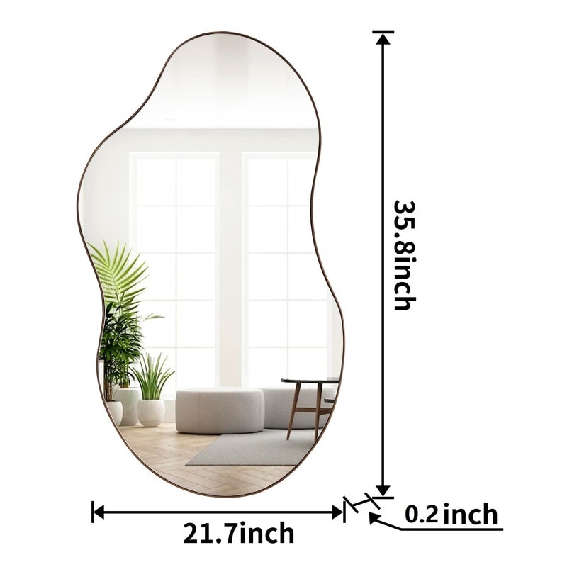 Irregular Wavy Antique Wall Mirror - 35.8×21.7