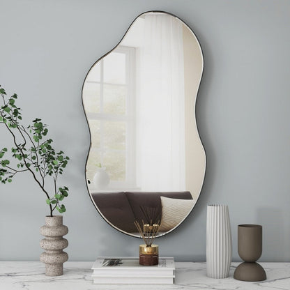 Irregular Wavy Antique Wall Mirror - 35.8×21.7