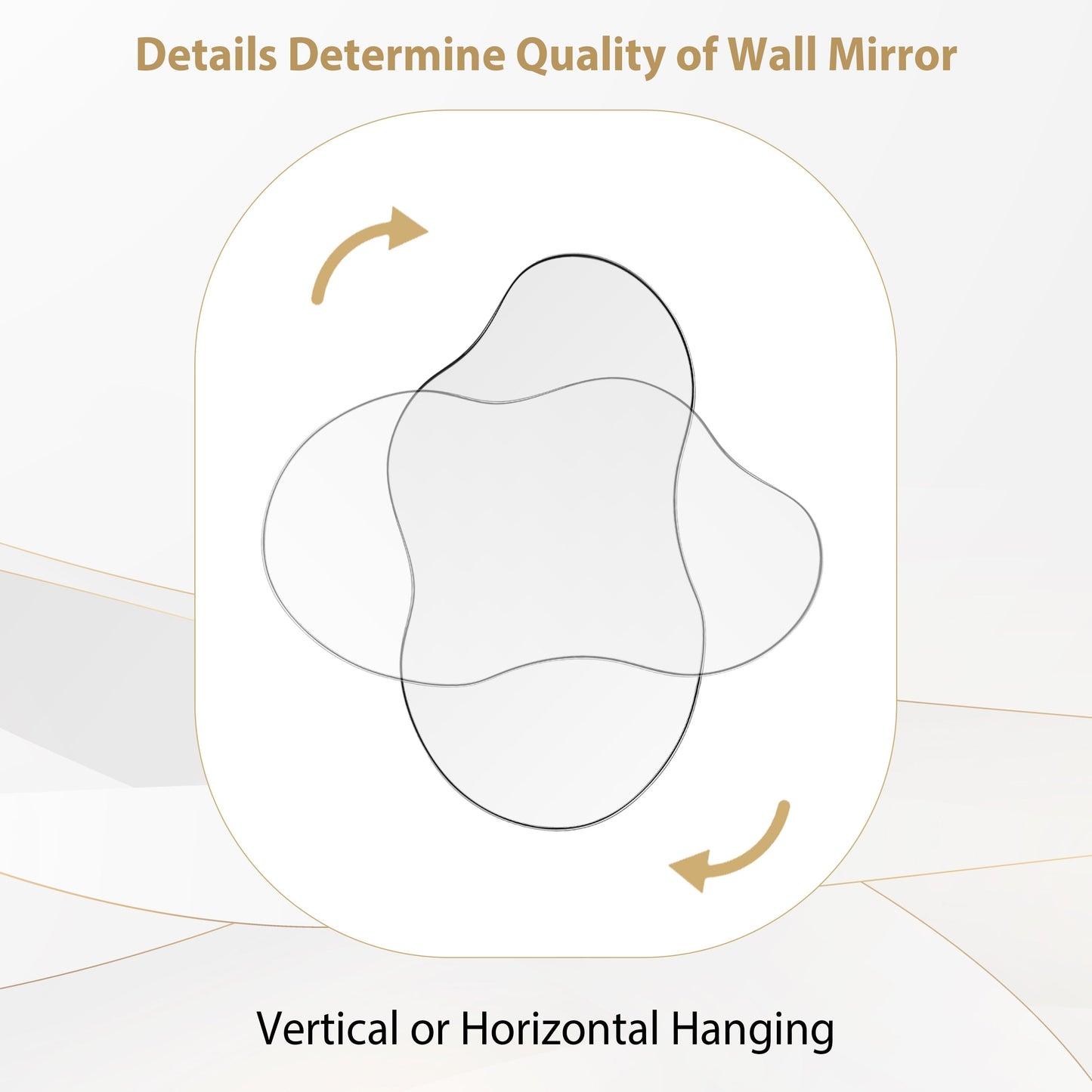 Irregular Wavy Antique Wall Mirror - 35.8×21.7