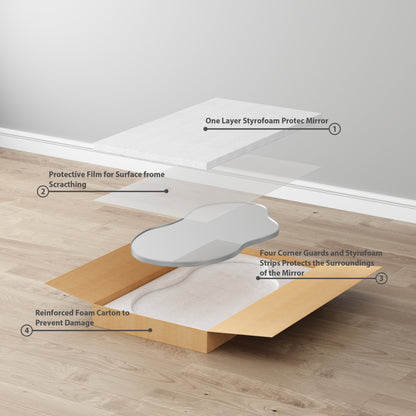 Irregular Wavy Antique Wall Mirror - 35.8×21.7