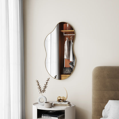 Irregular Wavy Antique Wall Mirror - 35.8×21.7