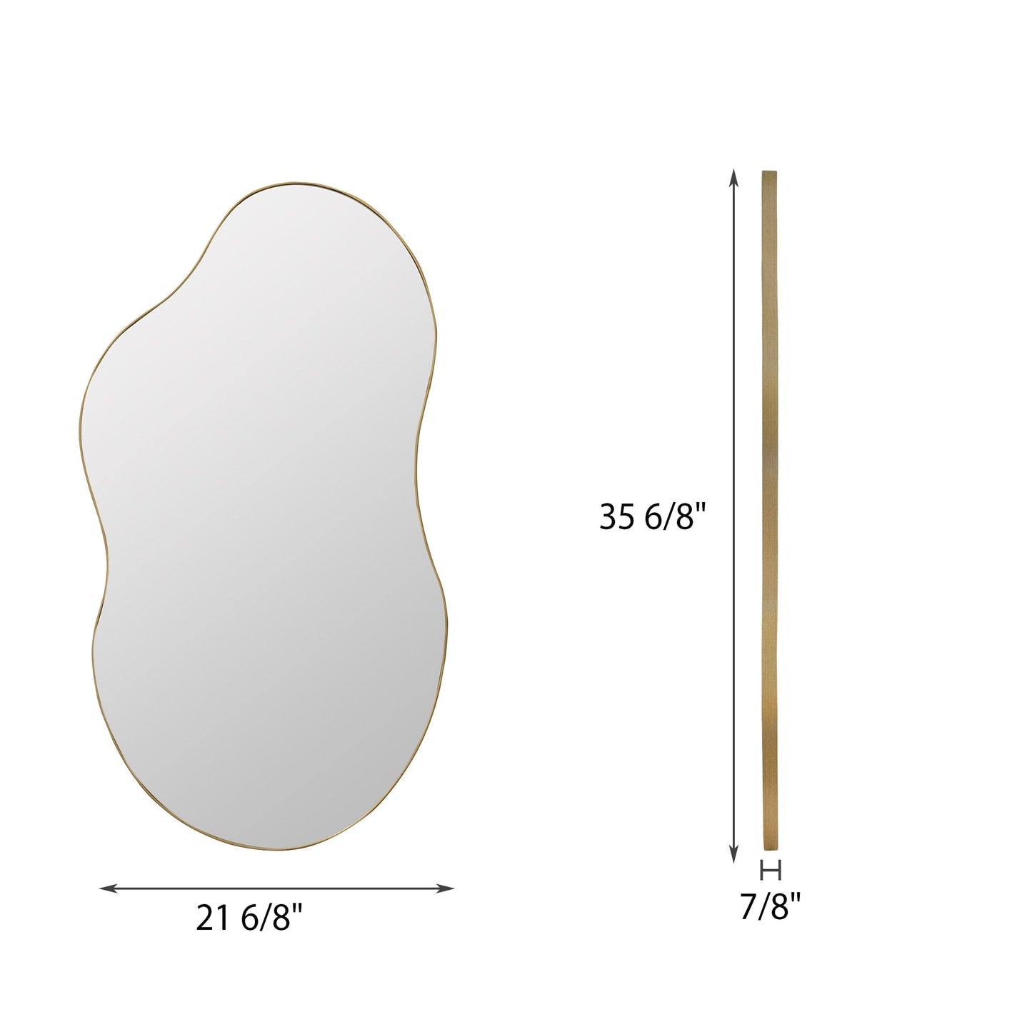 Irregular Wavy Antique Wall Mirror - 35.8×21.7