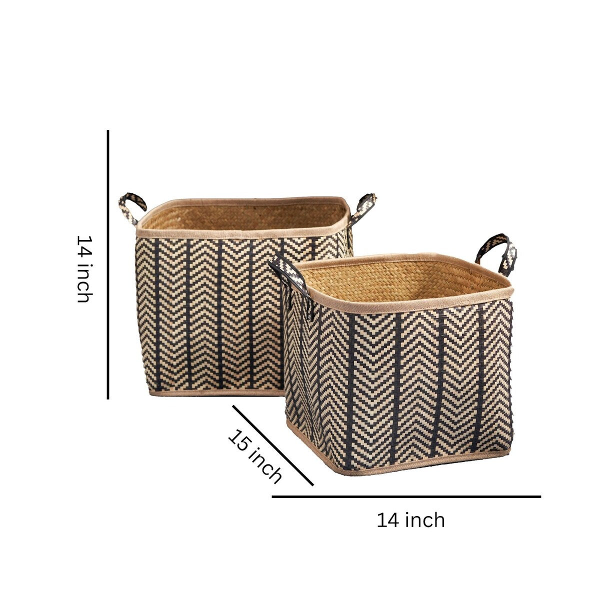 Isidore Round Water Hyacinth Seagrass Woven Basket for Home Storage