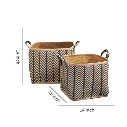 Isidore Round Water Hyacinth Seagrass Woven Basket for Home Storage
