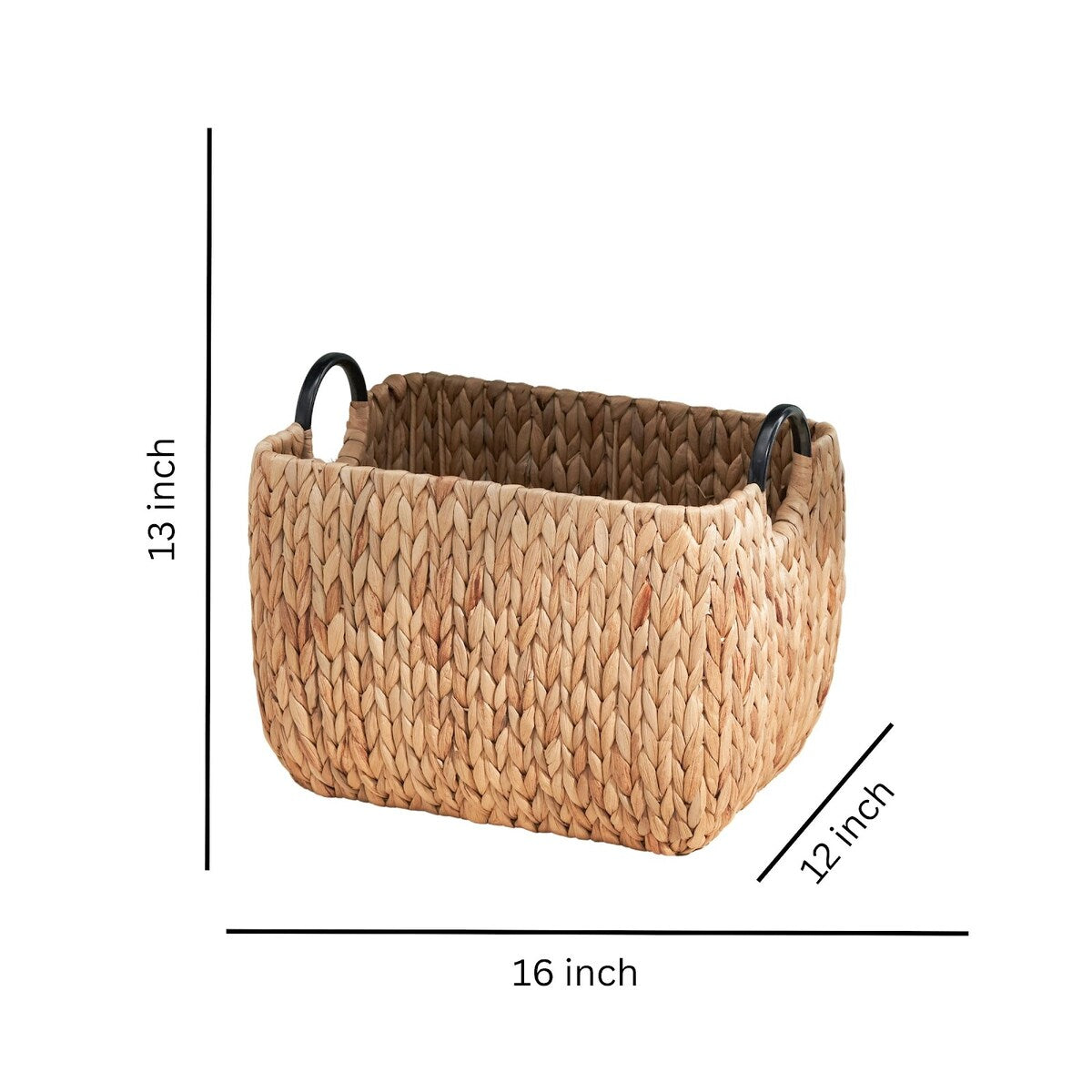 Isidore Round Water Hyacinth Seagrass Woven Basket for Home Storage