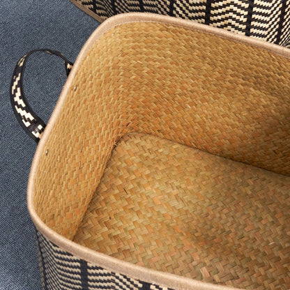 Isidore Round Water Hyacinth Seagrass Woven Basket for Home Storage