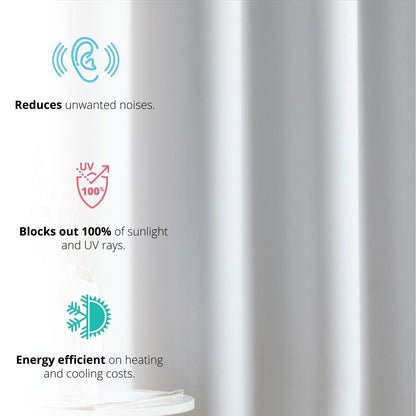 HLC.me Laurance 100% Blackout Curtains - Thermal Insulation Energy Efficient Grommet Window Curtains, Set of 2