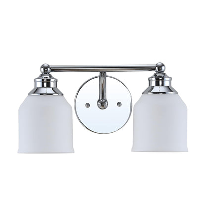 Jayne Iron/Frosted Glass Farmhouse Cottage LED Vanity Light, by JONATHAN Y