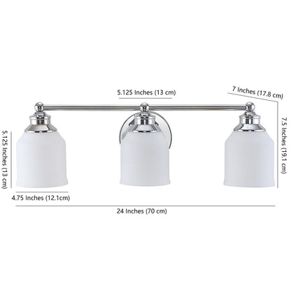 Jayne Iron/Frosted Glass Farmhouse Cottage LED Vanity Light, by JONATHAN Y