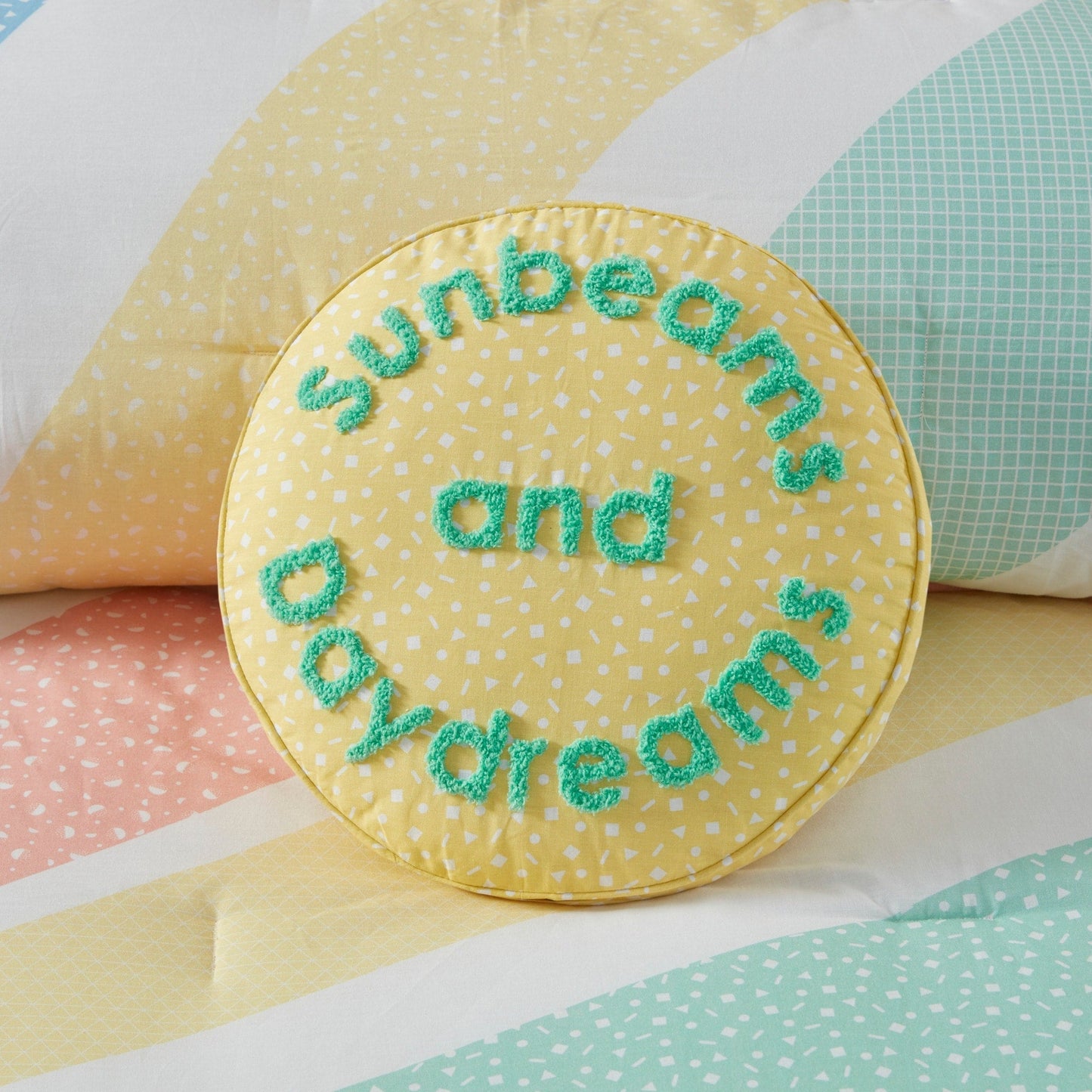 Jessie Yellow Rainbow Sunburst Reversible Cotton Comforter Set by Urban Habitat Kids