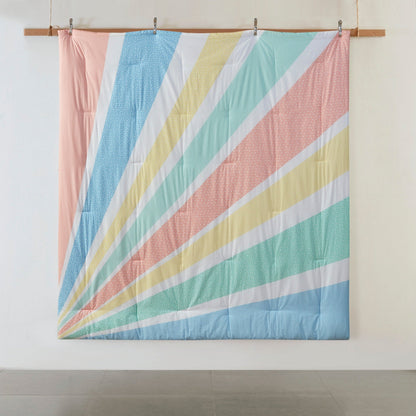 Jessie Yellow Rainbow Sunburst Reversible Cotton Comforter Set by Urban Habitat Kids