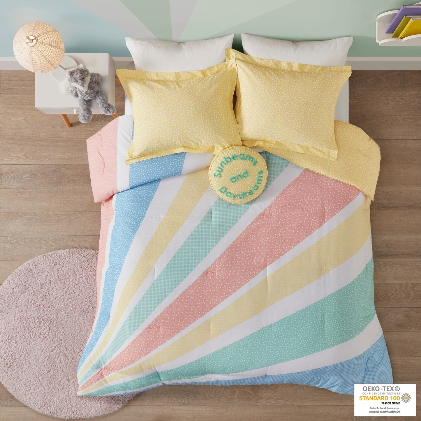 Jessie Yellow Rainbow Sunburst Reversible Cotton Comforter Set by Urban Habitat Kids
