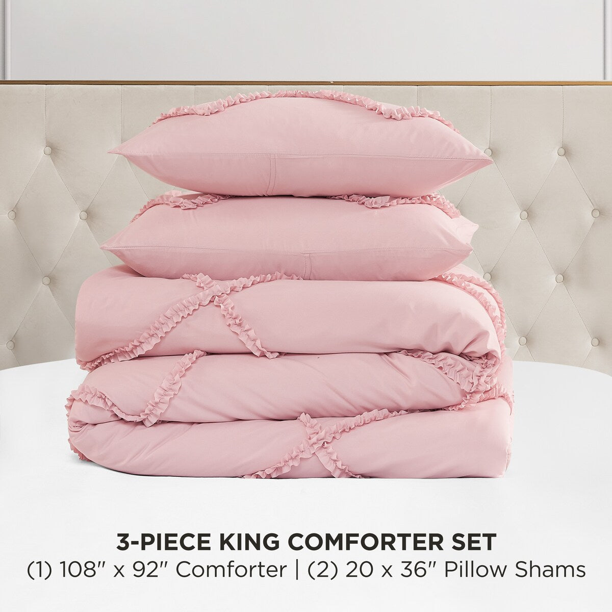 Juicy Couture Diamond Ruffle Reversible Comforter Set