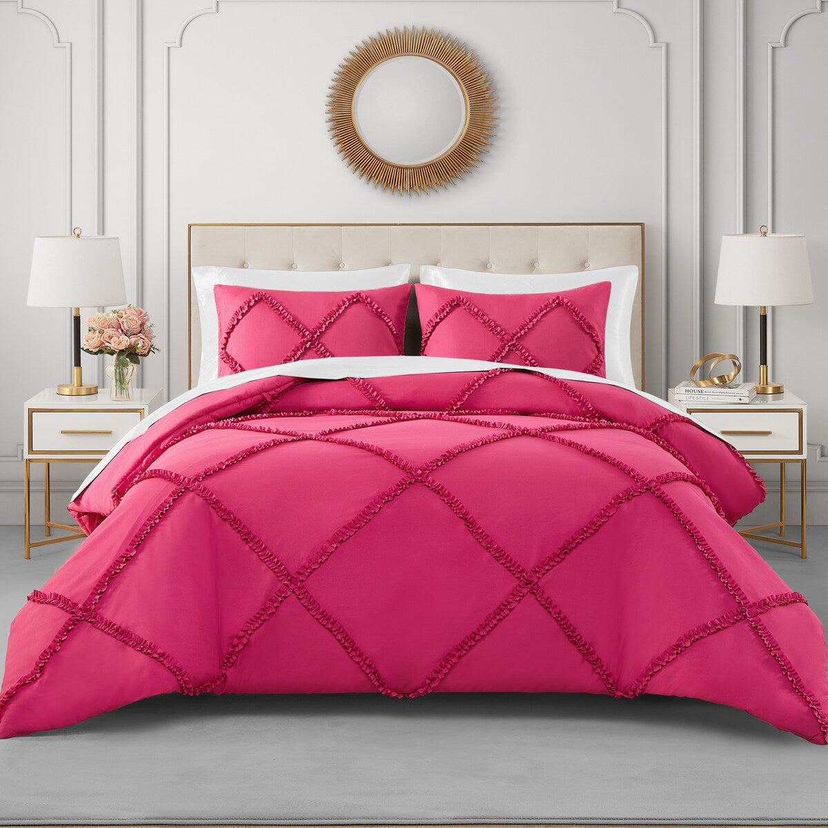 Juicy Couture Diamond Ruffle Reversible Comforter Set