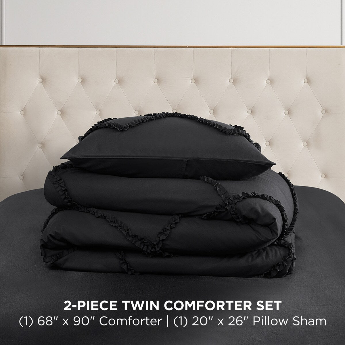 Juicy Couture Diamond Ruffle Reversible Comforter Set