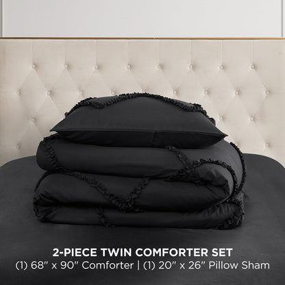 Juicy Couture Diamond Ruffle Reversible Comforter Set
