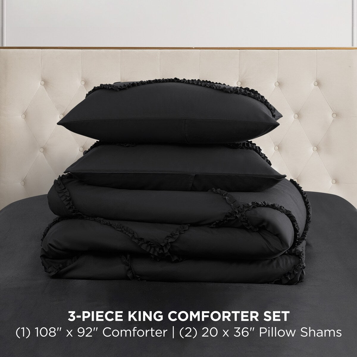 Juicy Couture Diamond Ruffle Reversible Comforter Set