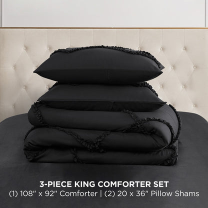 Juicy Couture Diamond Ruffle Reversible Comforter Set