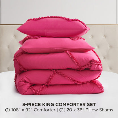 Juicy Couture Diamond Ruffle Reversible Comforter Set