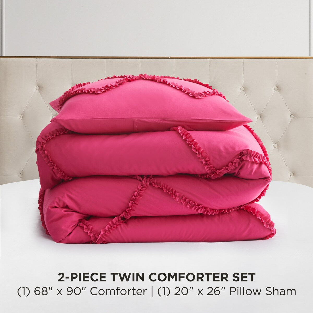 Juicy Couture Diamond Ruffle Reversible Comforter Set