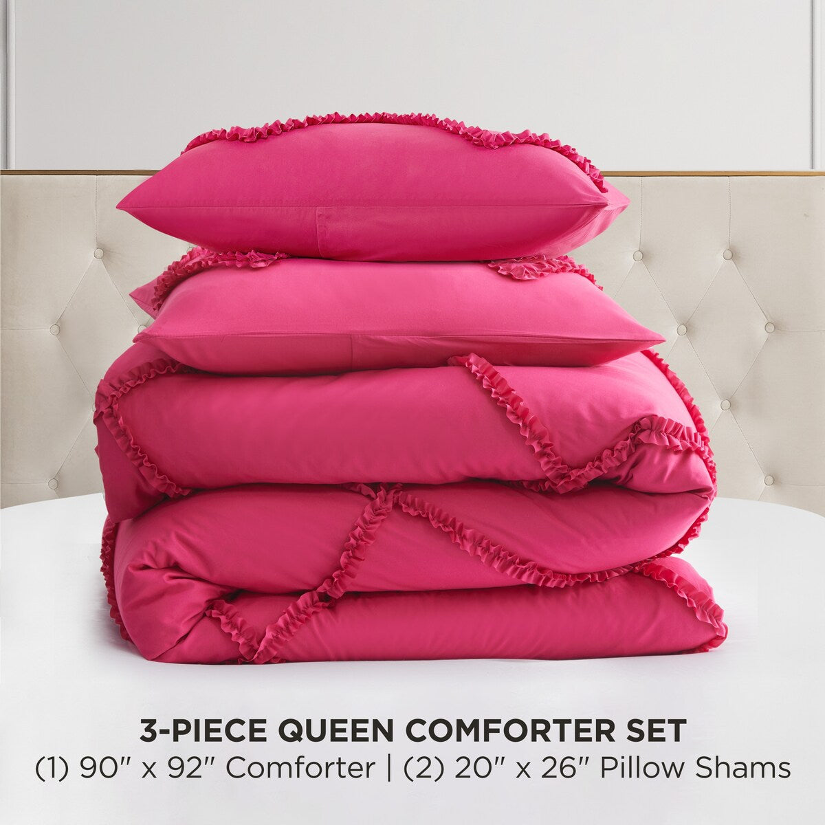 Juicy Couture Diamond Ruffle Reversible Comforter Set