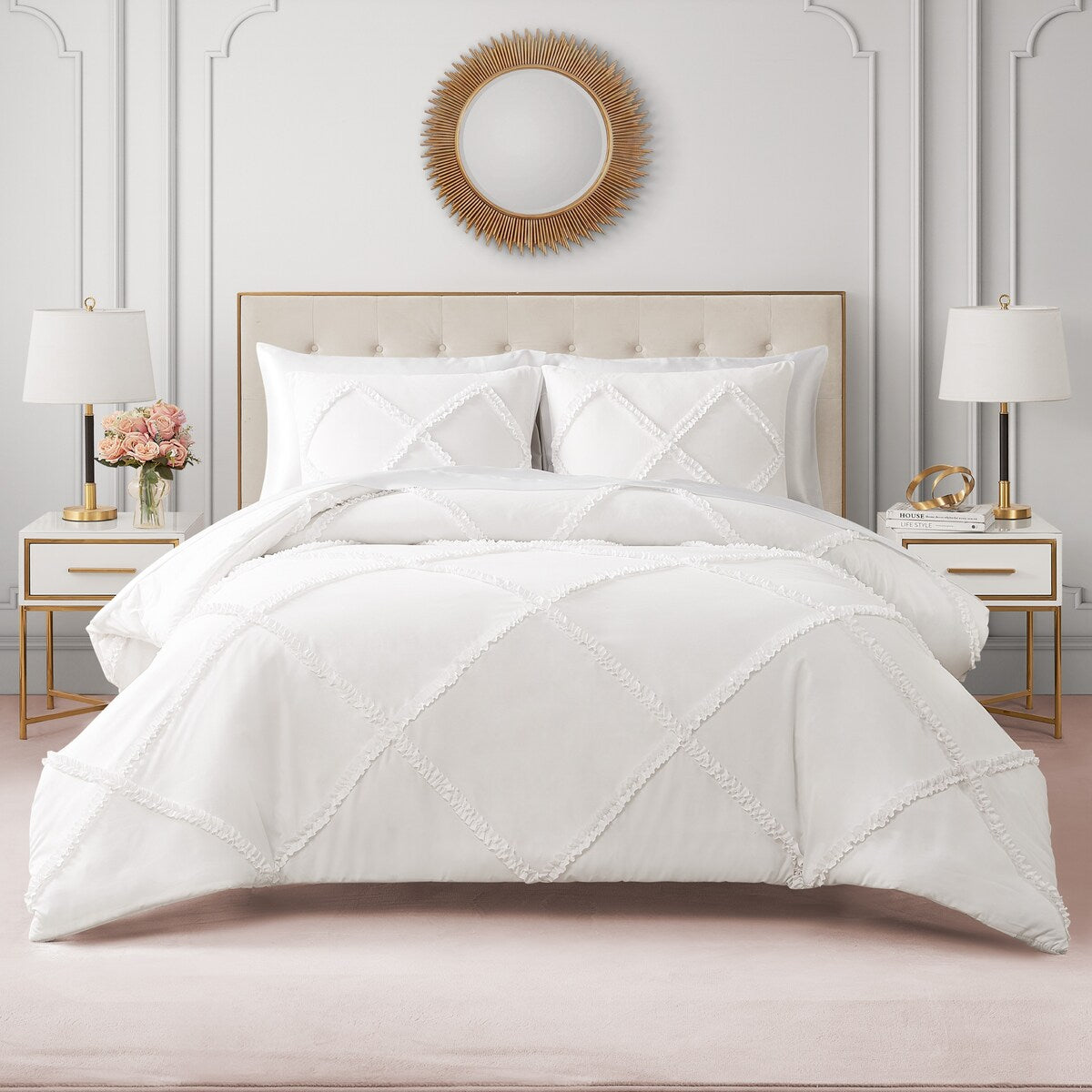 Juicy Couture Diamond Ruffle Reversible Comforter Set