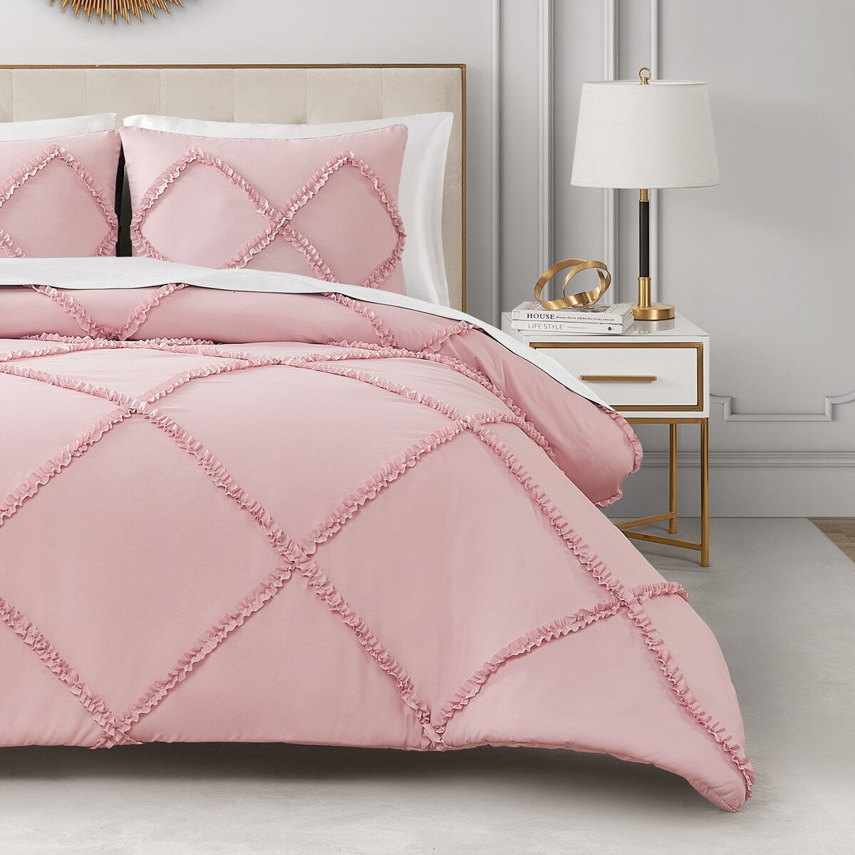 Juicy Couture Diamond Ruffle Reversible Comforter Set