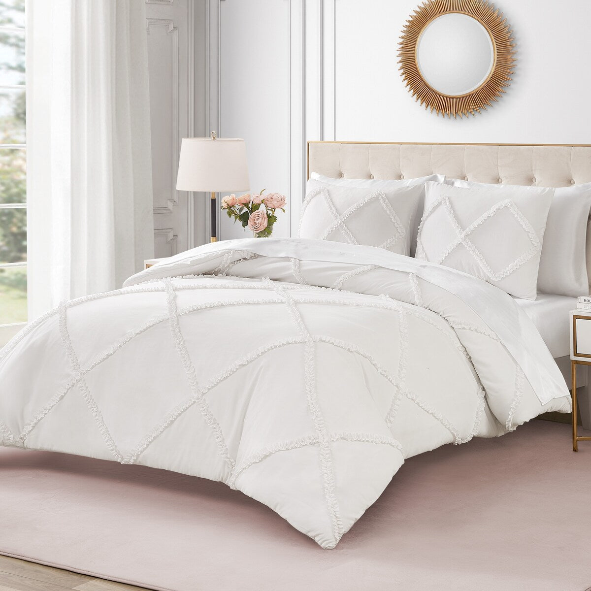Juicy Couture Diamond Ruffle Reversible Comforter Set