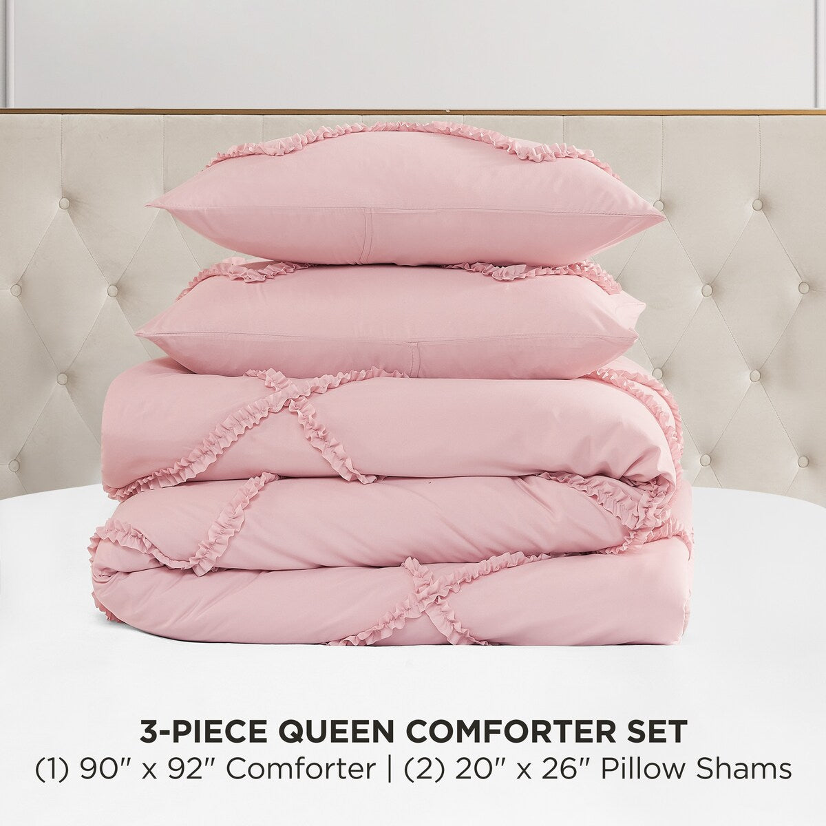 Juicy Couture Diamond Ruffle Reversible Comforter Set