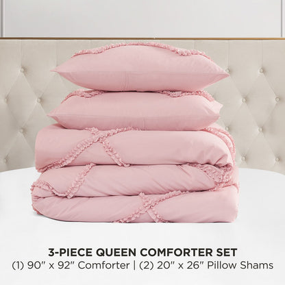Juicy Couture Diamond Ruffle Reversible Comforter Set