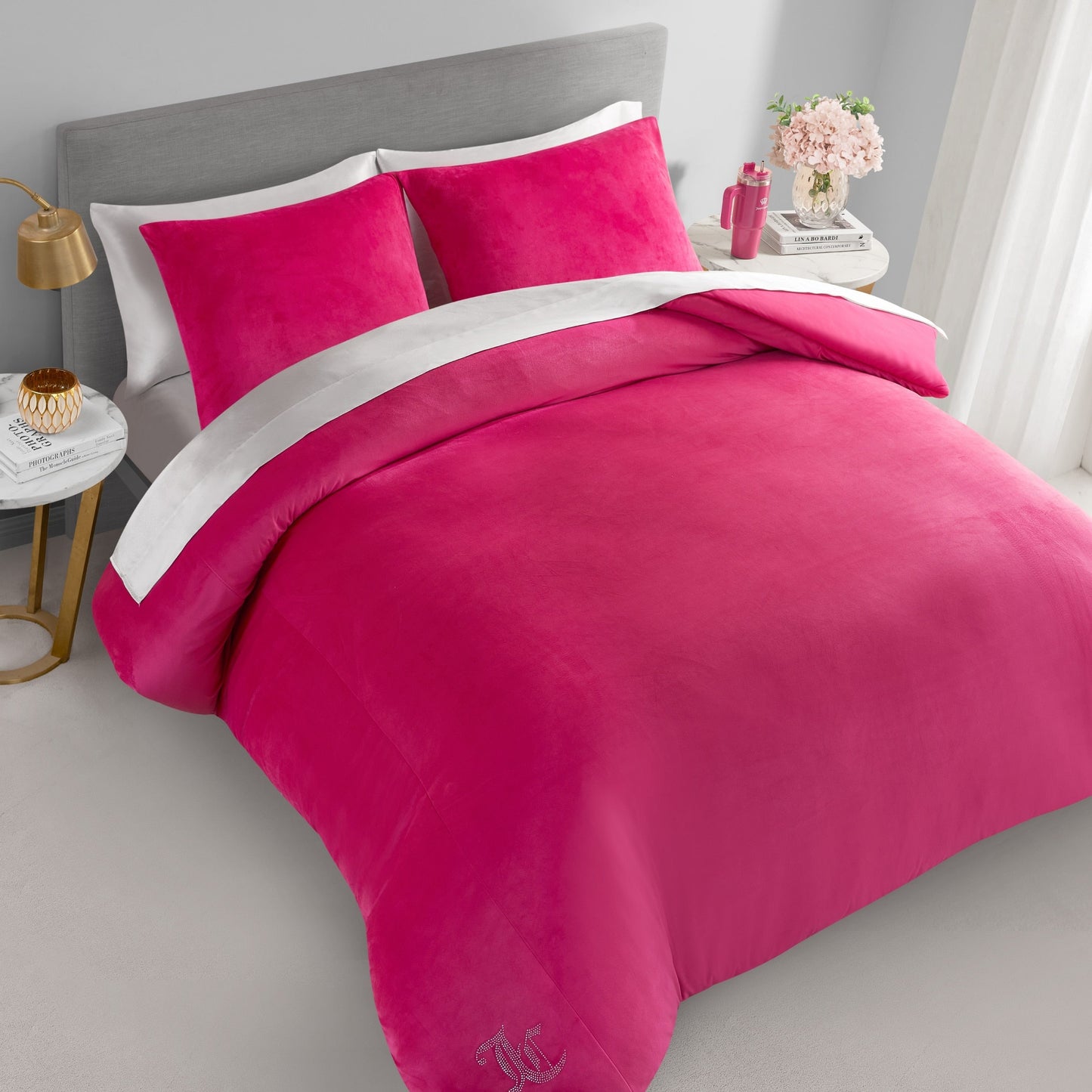 Juicy Couture Solid Velour Comforter and Sham Sets