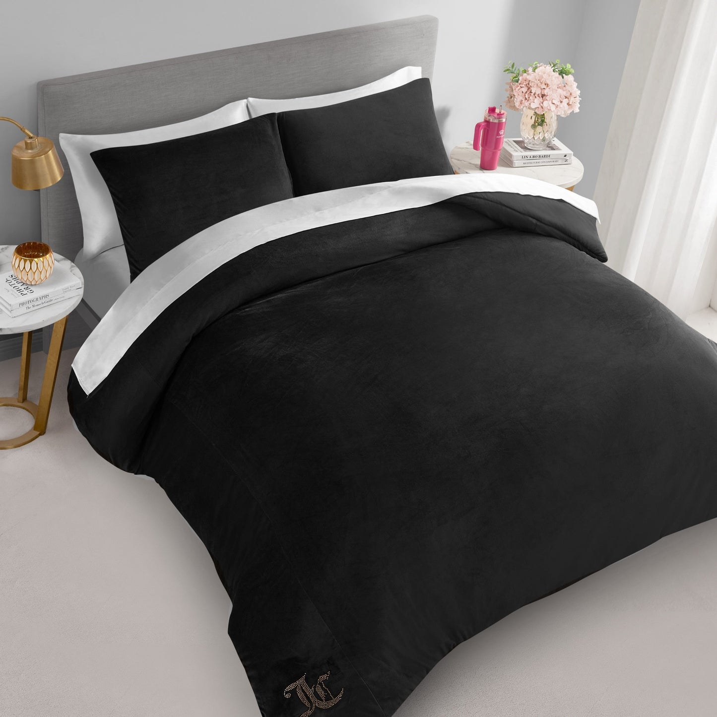 Juicy Couture Solid Velour Comforter and Sham Sets
