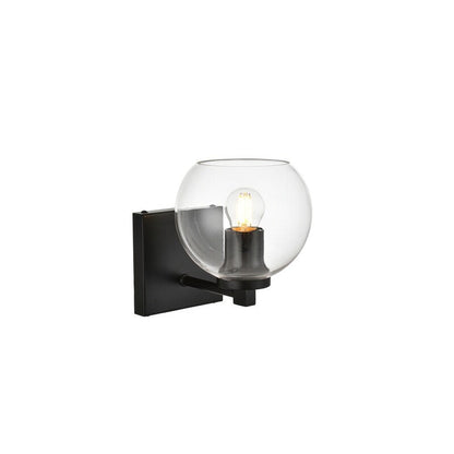Julian 1 Light Black and Clear Bath Sconce