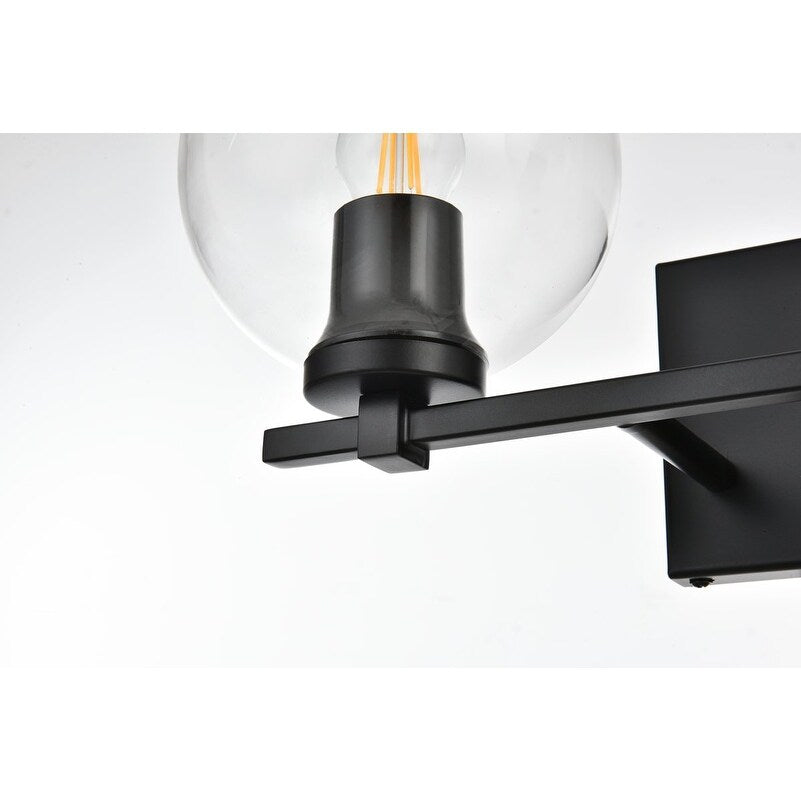 Julian 1 Light Black and Clear Bath Sconce